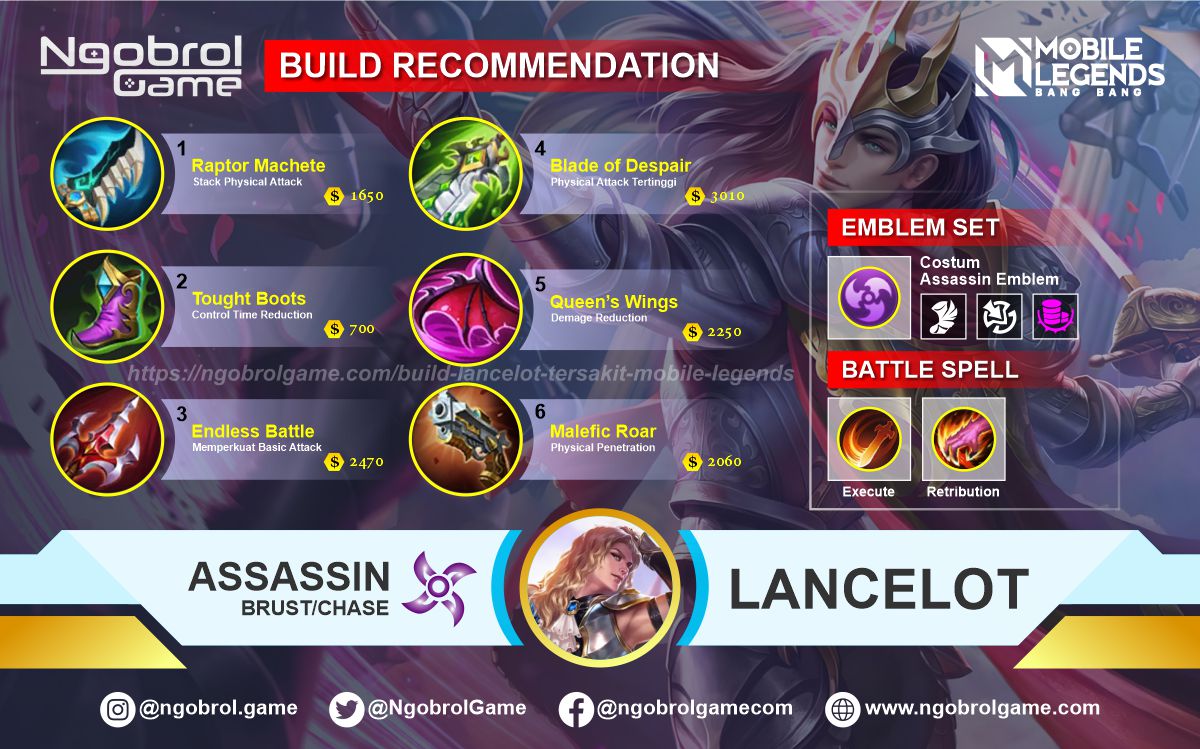Build Lancelot Tersakit 2021 Mobile Legends